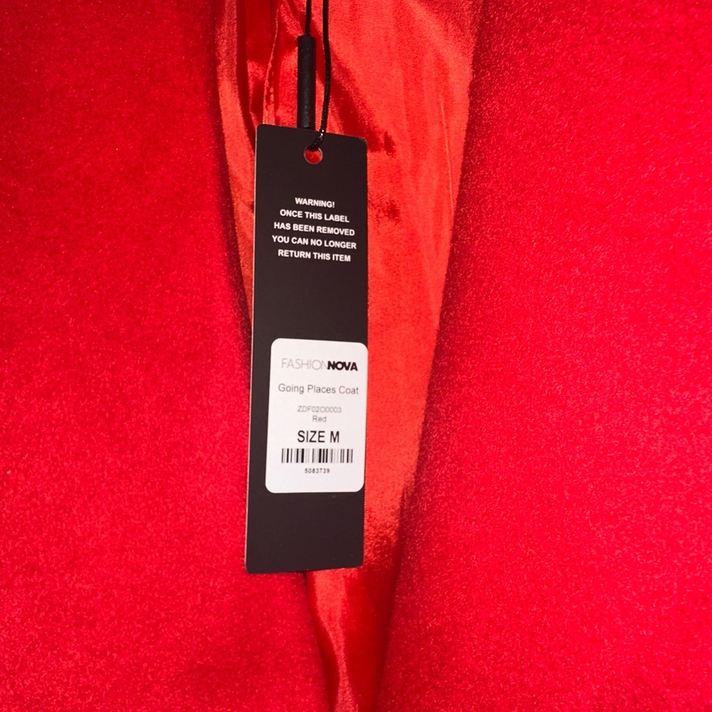 Fashion Nova Vibrant Red Coat - Picture 2 of 3